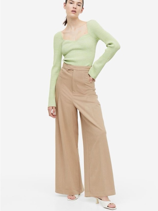 Tan Wide Leg Pants